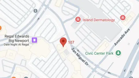 Map view of Elegant Lashes By Katie in Newport Beach
